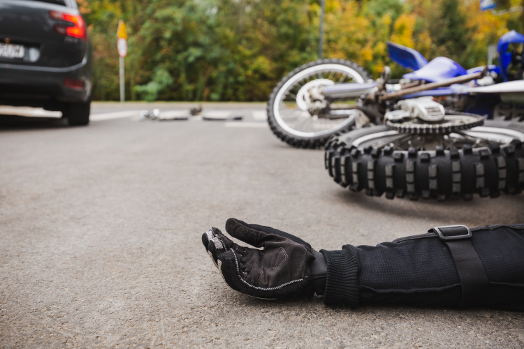 a man after a motorcycle accident