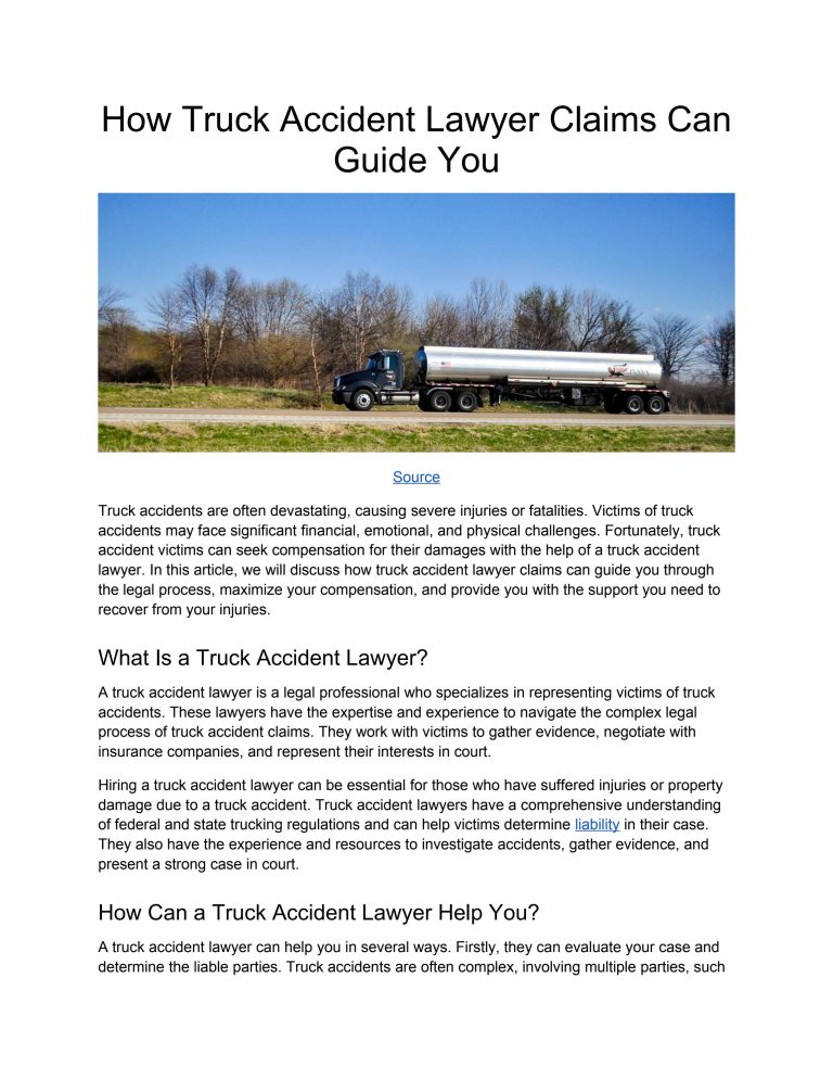 The Role Of Trucking Regulations In Accident Claims: A Guide For Victims